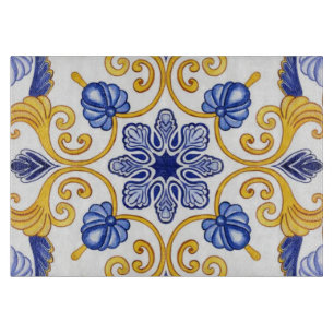 Tabla De Cortar Royal Lisbon Scrollwork Elegant Portuguese Blue