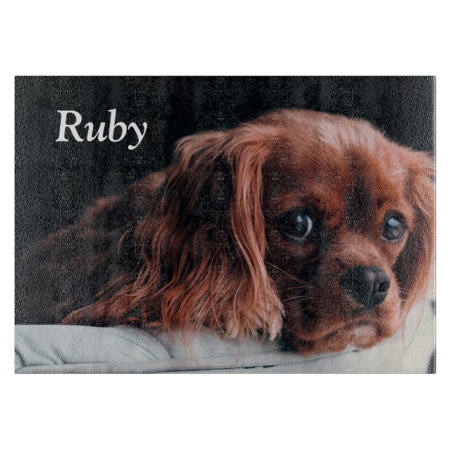 Tabla De Cortar Ruby Cavalier King Charles Spaniel Perro Cachorro (Anverso)
