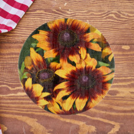 Tabla De Cortar Rudbeckias Floral amarillo y bronce