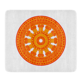 Tabla De Cortar Rueda roja de Dharma (arte budista)