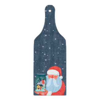 Tabla De Cortar Rustic Santa Claus Mason Jar Town