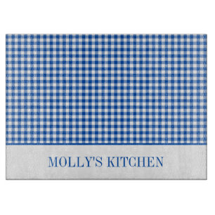 Tabla De Cortar Rústico granjero Blue and White Gingham Plaid