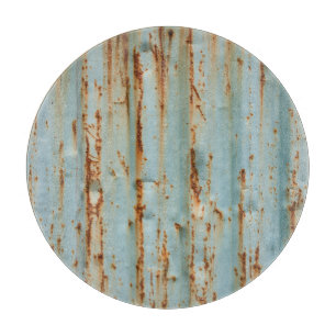 Tabla De Cortar Rusty Blue Pintado Textura Metalizado