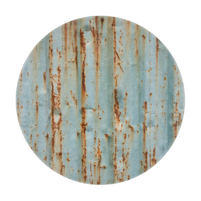 Tabla De Cortar Rusty Blue Pintado Textura Metalizado (Anverso)