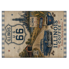 Tabla De Cortar Ruta 66 Illinois Café Prairie Decoración de Cocina