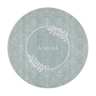 Tabla De Cortar Sage Green Elegant Damask Personalizado