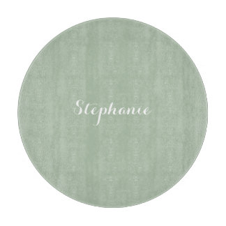 Tabla De Cortar Sage Green Name Modern Elegant Monograma Boho