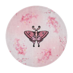 Tabla De Cortar Sakura Bliss, polilla rosada y Sakura floral
