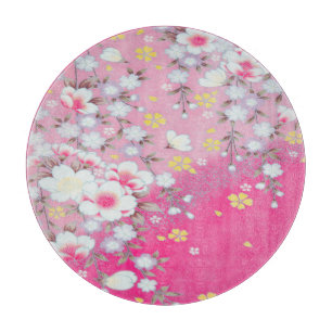 Tabla De Cortar Sakura floral japonesa rosa tradicional