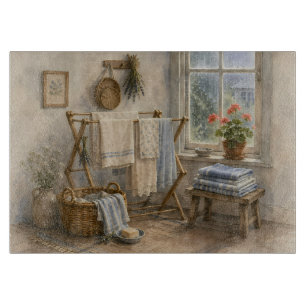 Tabla De Cortar Sala de Lavado de la Cabaña del Día Lluvioso