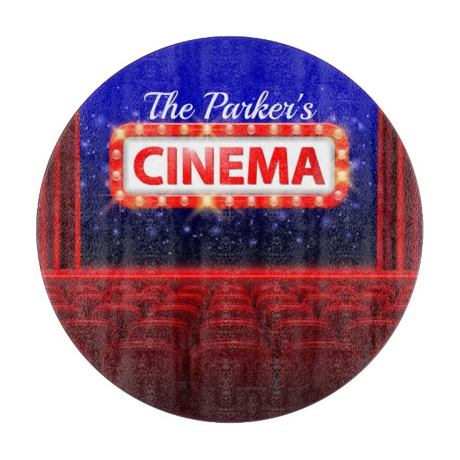 Tabla De Cortar Sala familiar de cine personalizada (Anverso)