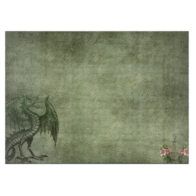 Tabla De Cortar Salchicha de temporada de dragón verde medieval (Anverso)