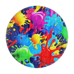 Tabla De Cortar Salpicaduras de pintura vibrante: una declaración 