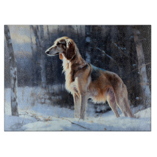 Tabla De Cortar Saluki Let It Snow Navidades