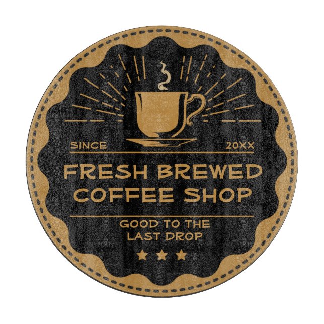 Tabla De Cortar Sandwich de la Copa de Cafetería Rústica personali (Anverso)