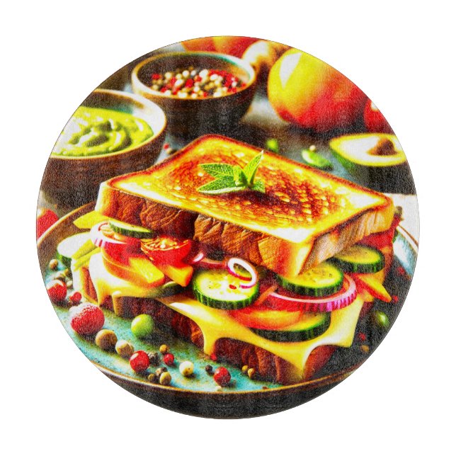 Tabla De Cortar Sanos Reuniones Indulgentes: Un Delicioso Queso A  (Anverso)