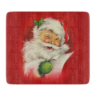 Tabla De Cortar Santa Claus vintage de Navidad
