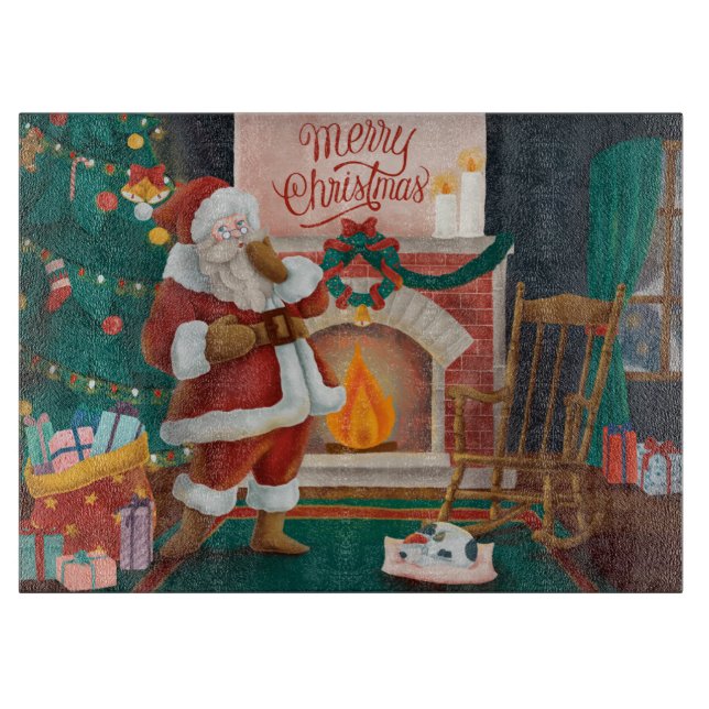 Tabla De Cortar Santa Cláusula por un incendio abierto (Anverso)