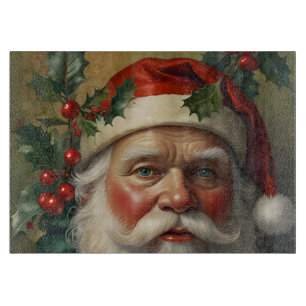 Tabla De Cortar Santa con Mistletoe