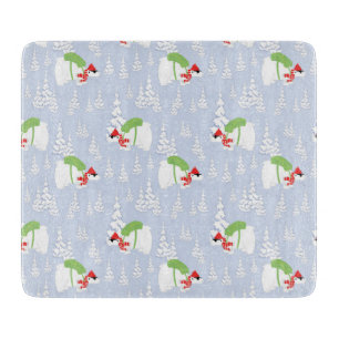 Tabla De Cortar santa de oso polar divertido