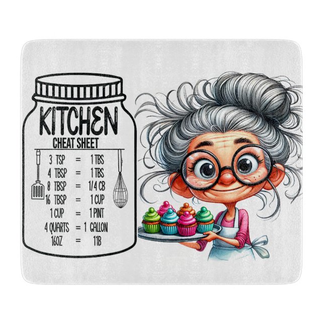 Tabla De Cortar Sarcastic Kitchen Cheat Sheet  Chart   (Anverso)