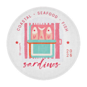 Tabla De Cortar Sardinas caprichosas Costa Playa Rosa
