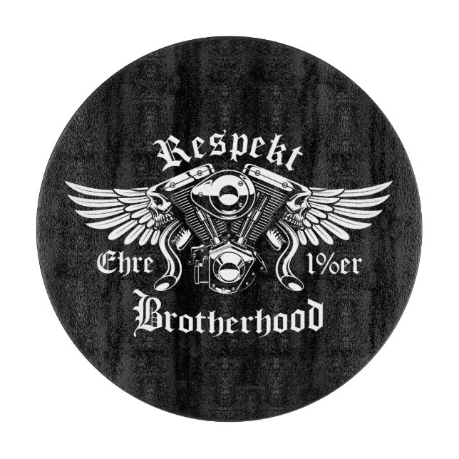Tabla De Cortar Schneidebrett | Brotherhood Biker Ehre Respekt (Anverso)