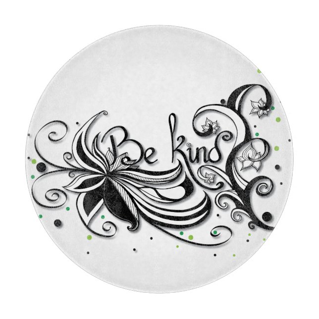 Tabla De Cortar ¡SÉ AMABLE! cita caligráfica inspiradora (Anverso)