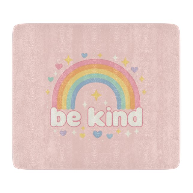 Tabla De Cortar Sé Amable – Positividad Arcoíris Pastel (Anverso)
