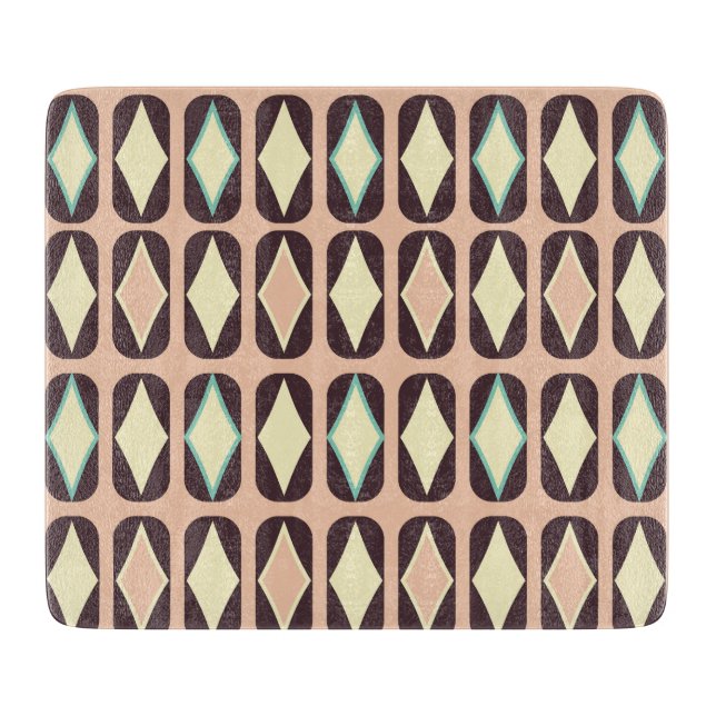 Tabla De Cortar Seamless geometric pattern in dark brown leaf  (Anverso)
