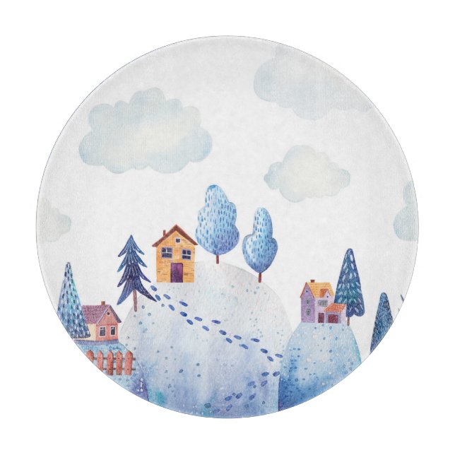 Tabla De Cortar Selva acuarela: Ilustracion paisajístico irónico (Anverso)