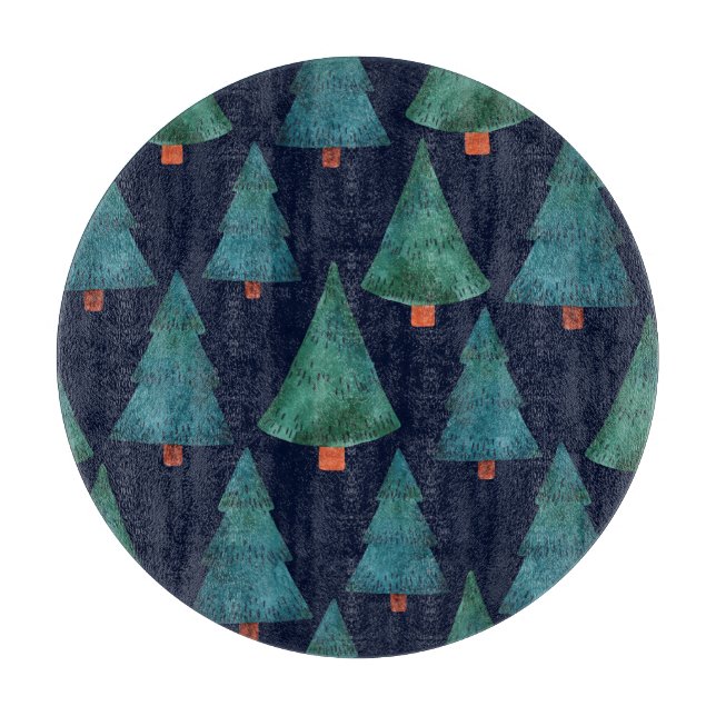 Tabla De Cortar Selva Esmeralda: acuarela feriada al invierno (Anverso)