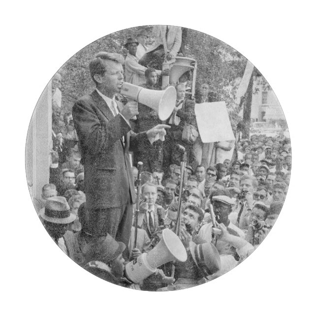 Tabla De Cortar Senador Robert Kennedy haciendo campaña para Presi (Anverso)