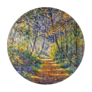 Tabla De Cortar Sendero del impresionismo: Sunny Forest Watercolor