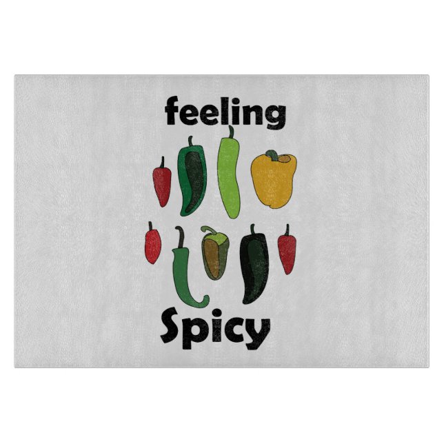 Tabla De Cortar Sentimiento de Pimienta Chili Picante  (Anverso)