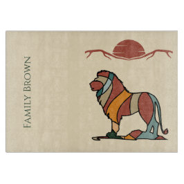 Tabla De Cortar Serene Savanna Kind Lion Custom Family Name