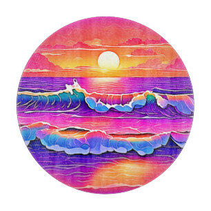 Tabla De Cortar Serenidad Retro Wave Sunset