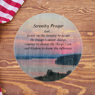 Tabla De Cortar Serenity Prayer Pink Seascape Sunset