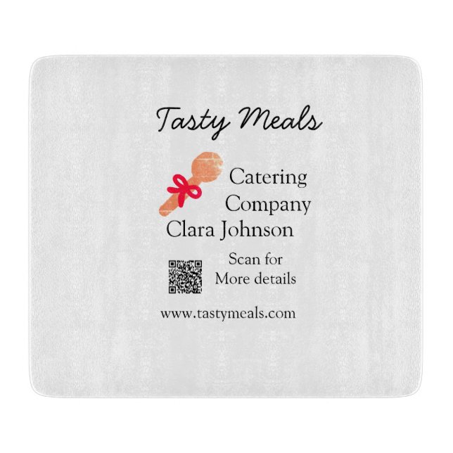 Tabla De Cortar servicios de catering agregar nombre código QR sit (Anverso)