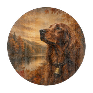 Tabla De Cortar Setter Irlandés de Otoño - Arte de Perro de Caza R