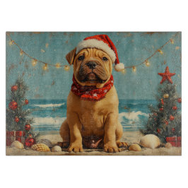 Tabla De Cortar Shar Pei Dog Navidades Vintage Beach