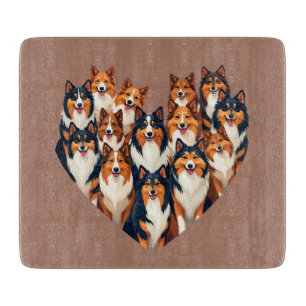 Tabla De Cortar Sheltie Heart Ilustracion Cute Shetland Sheepdog