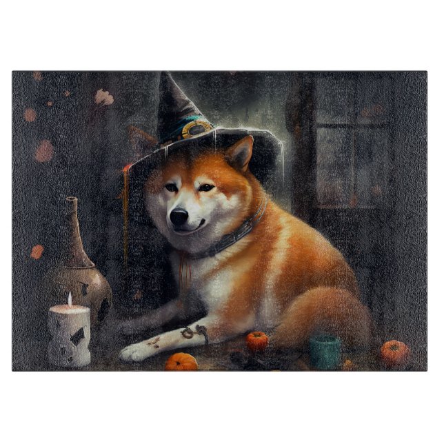 Tabla De Cortar Shiba Inu Calabazas Halloween Da Miedo (Anverso)