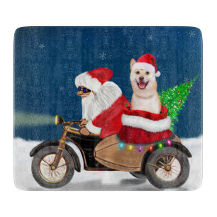 Tabla De Cortar Shiba Inu Perro Navidades Santa Claus