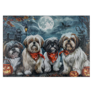 Tabla De Cortar Shih Tzu Halloween Spooky