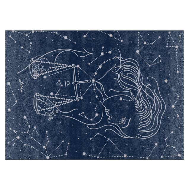 Tabla De Cortar Signo de Libra zodiac (Anverso)