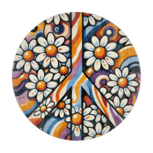 Tabla De Cortar Signo de paz Hippie pacífico