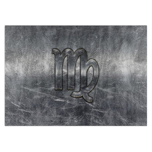 Tabla De Cortar Signo del Zodiaco Virgo Plateado Estilo Grunge Des