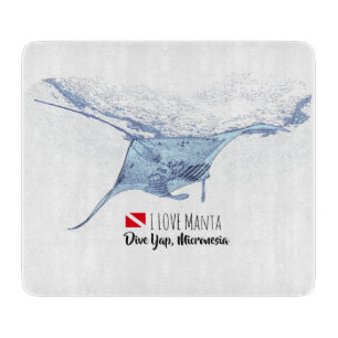 Tabla De Cortar Silhouette de manta ray