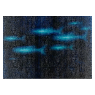 Tabla De Cortar Silhouettes azul de pescado traslúcido